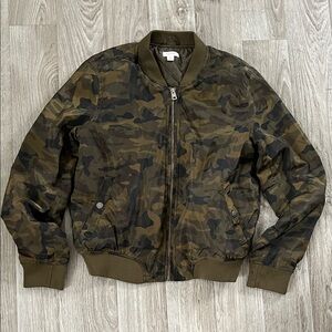 Xhilaration Green Camouflage Bomber Jacket